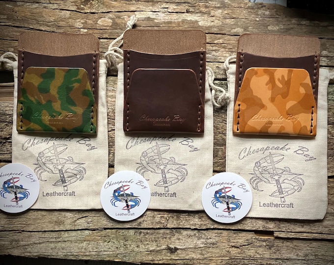 Minimalist Leather Wallet for Front or Back Pocket Carry