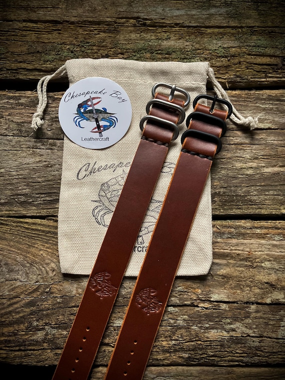 Leather Single Pass Watch Strap - Brown