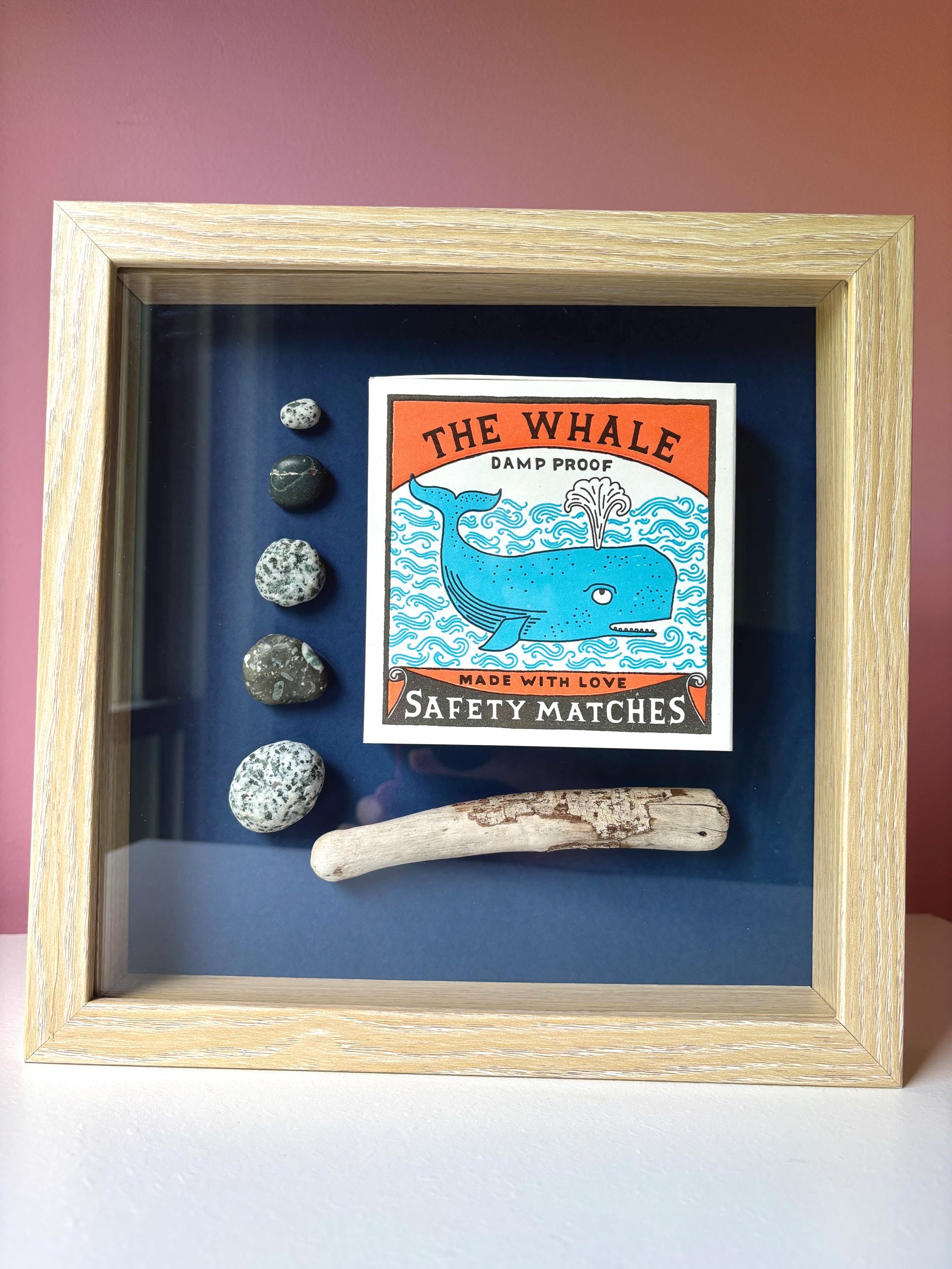 Whale Matchbox Shadow Box: Coastal Nautical Decor With Driftwood - Etsy