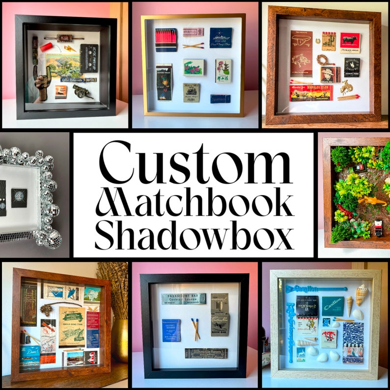 Custom Matchbook Shadowbox Art: Personalized Home Decor Deposit - Etsy