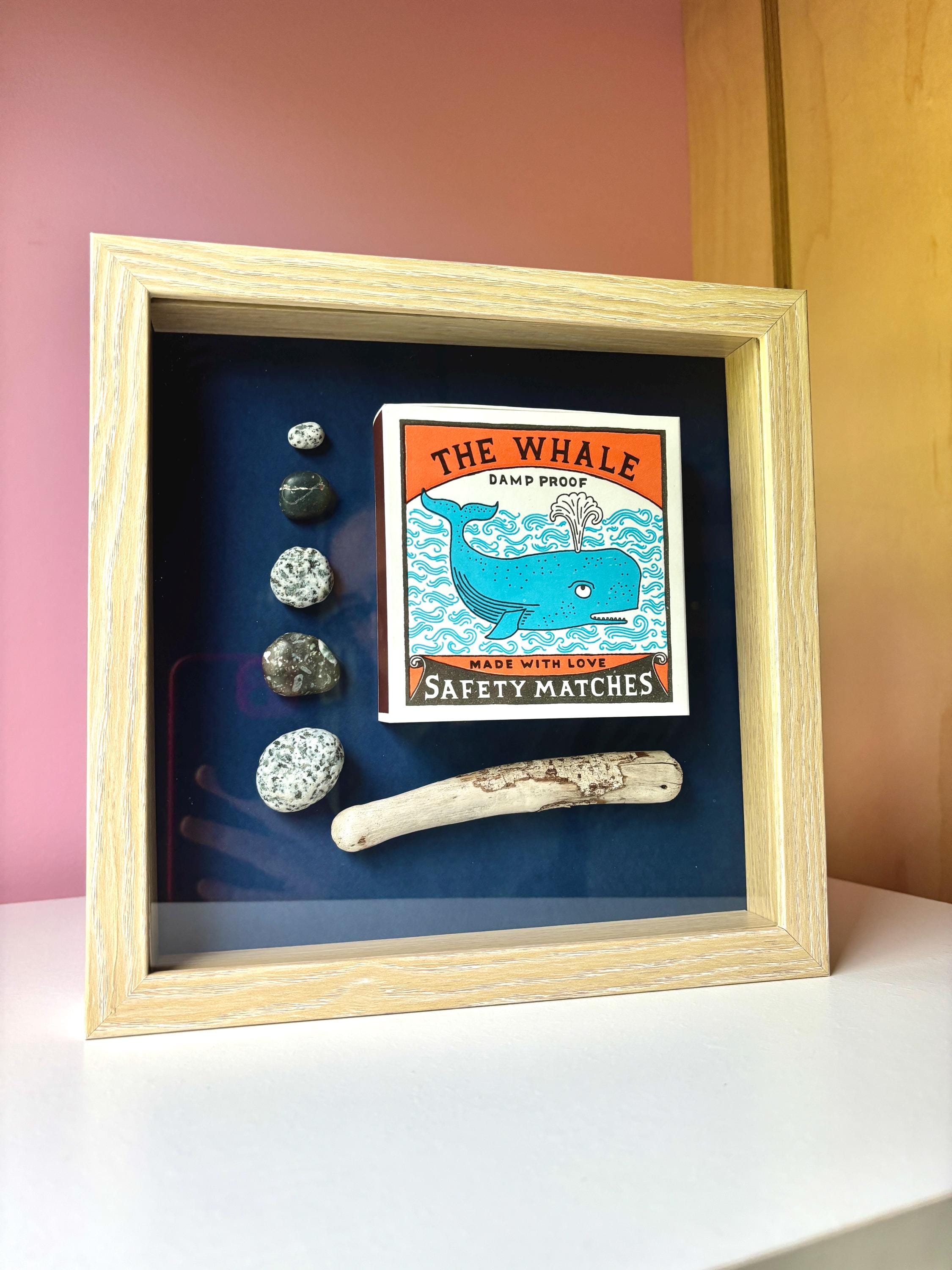Whale Matchbox Shadow Box: Coastal Nautical Decor With Driftwood - Etsy