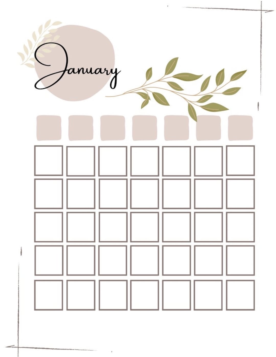 Nature Inspired 12 Month Calendar *digital Download* - Etsy