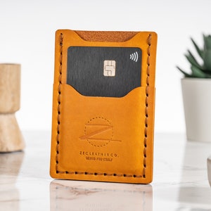Cartera de cuero delgada, NOCHE DE FECHA, Cartera plegable, Cartera hecha a mano para hombres, Regalo de cumpleaños para hombres, Cartera para hombres con monograma imagen 3