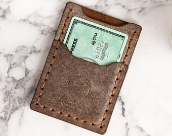 Cartera de cuero para hombre, tarjetero, regalo del día del padre para él, regalo para cumpleaños de hombre
