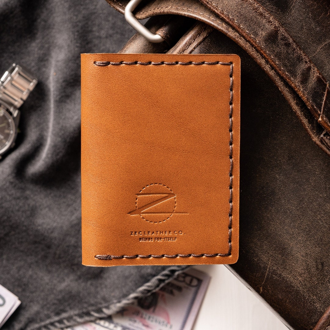 Handcraft Leather Folding Wallet Minimalist Leather Wallet Mens Slim ...