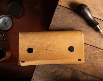 Cartera de cuero para mujer, Cartera de embrague de cuero para mujer, Cartera de bolsillo de pulsera, Regalos de monograma para ella, Ideas de regalos para el día de la madre