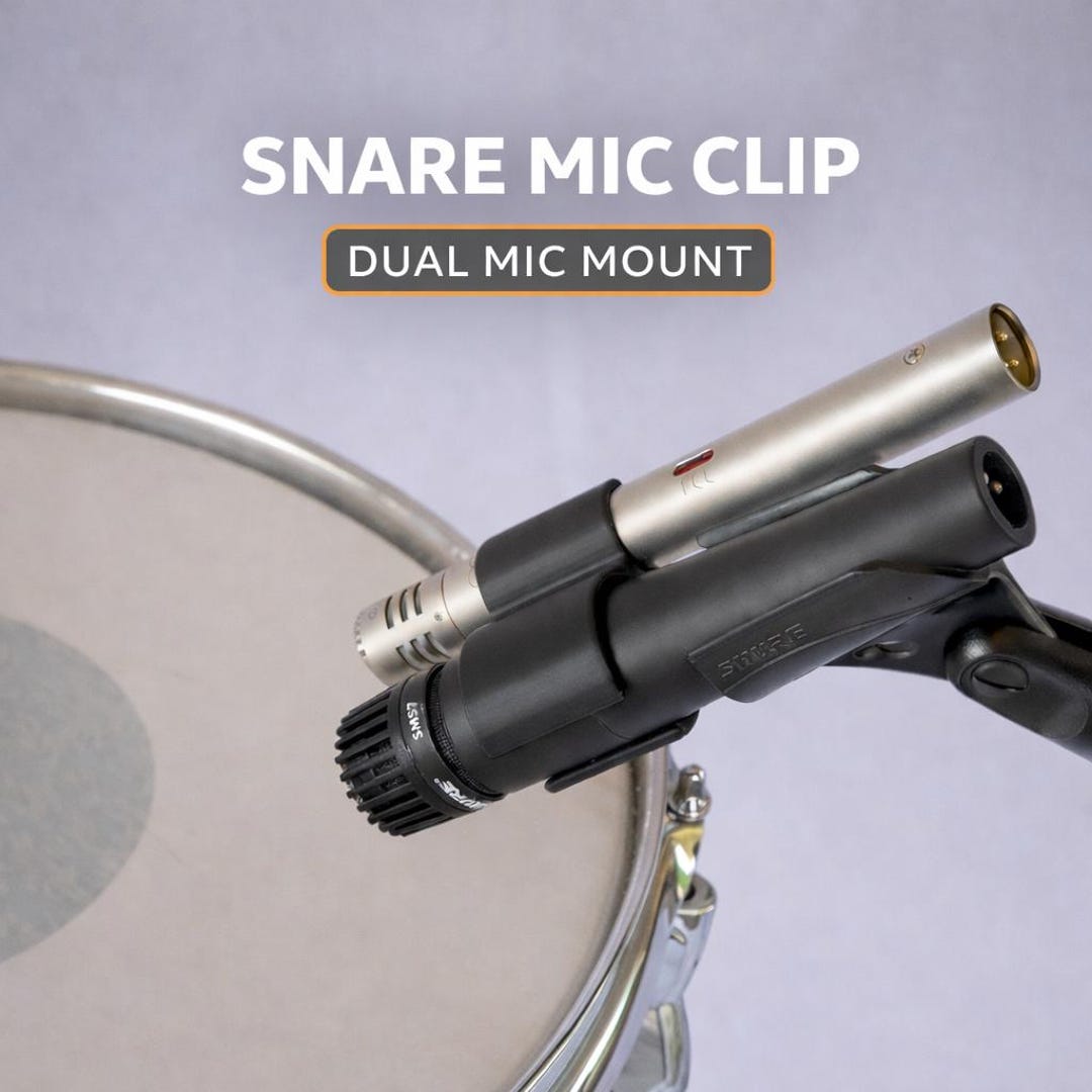 Dual Mic Clip for SM57 & Small Diaphragm Condenser | Studio Drum