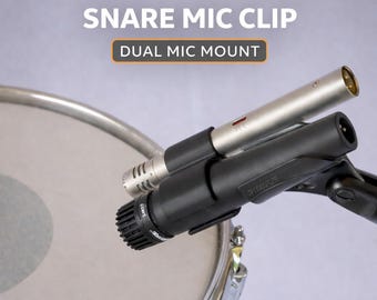 Clip doppia per microfono SM57 e a condensatore a diaframma piccolo / Adattatore per microfono da studio per batteria / Configurazione sicura con più microfoni