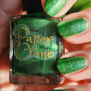 Tinsel Garland, Shimmery Green Nail Polish