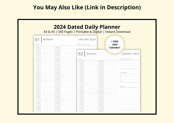 2024 Monthly Calendar, 2 Page Planner, 12 Month Calendar Pages, Month at a  Glance PDF, Portrait/vertical, Printable/digital, A4/a5/letter - Etsy