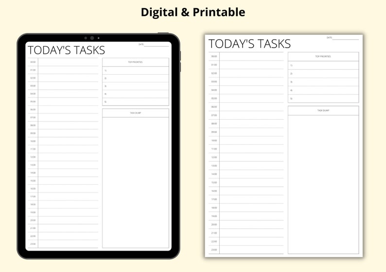 Timebox Planner, Time Blocking Template, Daily Planner PDF, 24 Hour ...