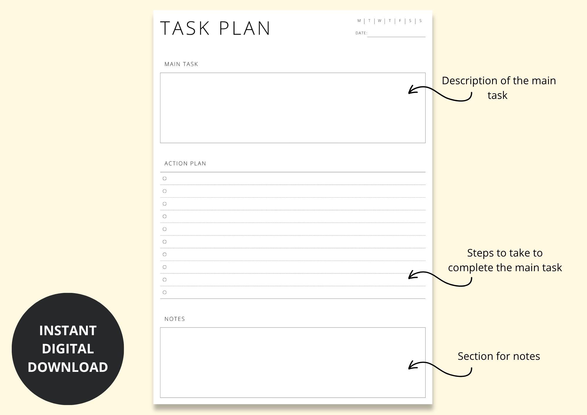 Task Breakdown Waitress Task Breakdown Sheet, Task Planning, Assignment Planner, Project ...