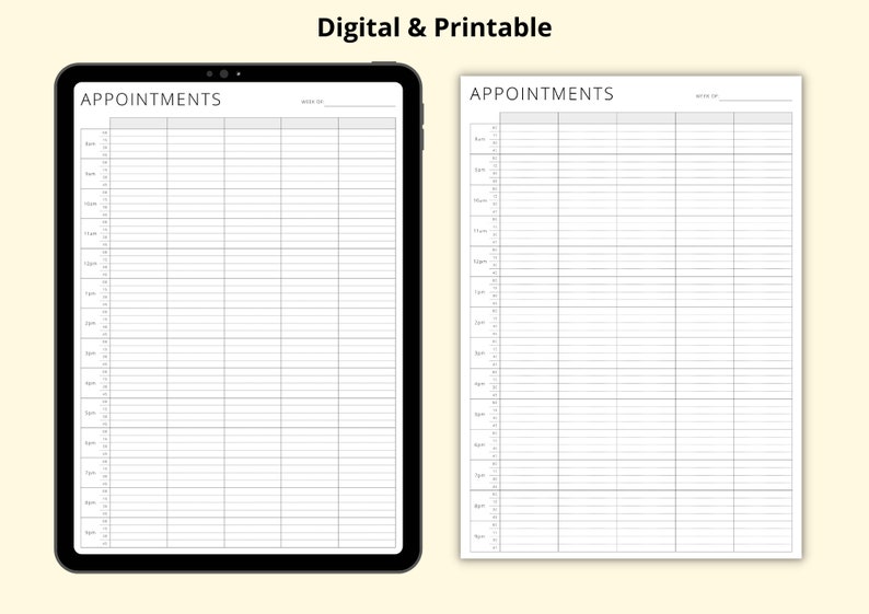 Appointment Tracker, 15 Minute Planner, 5 Day Weekly Schedule, Appointment Sheet, Appointment Diary PDF, Printable/Digital, A4/A5/Letter image 3