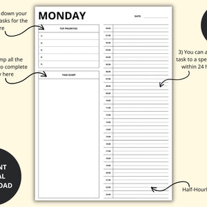 Timebox Planner, 7 Day Time Blocking, Daily Planner, 24 Hour Planner ...