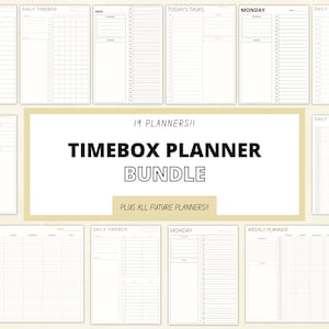Timebox Planner Bundle - Time Boxing Templates, Brain Dump, Daily/Weekly Schedule PDFs, Time Management, Printable/Digital, A4/A5/Letter