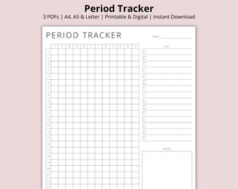 Period Tracker, Ovulation Log, Fertility Journal, Menstrual Cycle Tracking, A Year in Pixels Period Log, Printable/Digital PDF, A4/A5/Letter