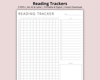 Reading Tracker, Book Progress Log, Annual Reading Challenge, Yearly Pixels Tracker PDF, Blank Tracker Grid, Printable/Digital, A4/A5/Letter