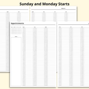 Appointment Book Printable, 20 Minute Interval Planner, Digital Appointment Sheet, Salon Appointment Diary, Weekly Schedule, A4/A5/Letter image 4