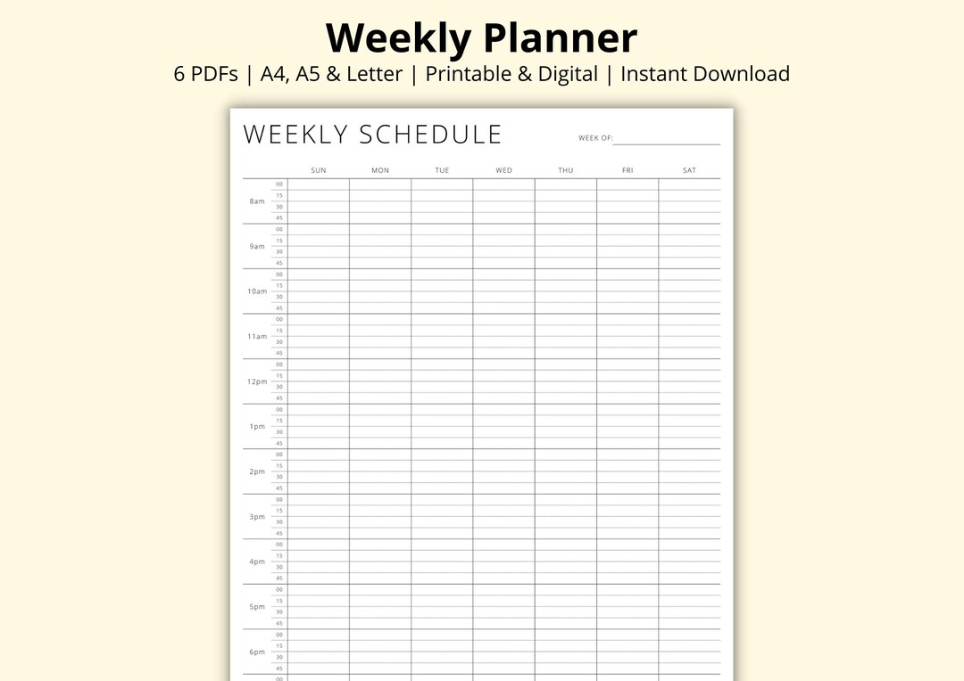 weekly-planner-15-minute-planner-pdf-weekly-schedule-7-day-timetable-appointment-sheet-weekly-overview-printable-digital-a4-a5-letter-etsy