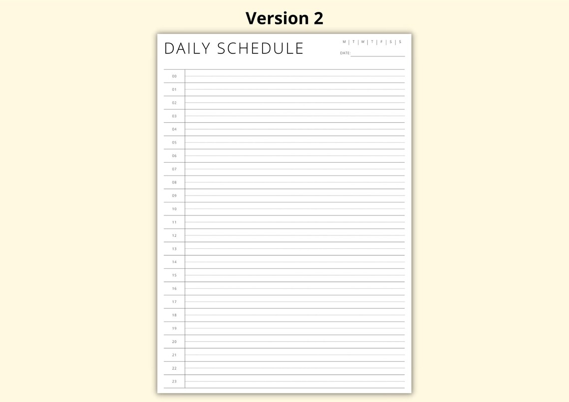 24 Hour Daily Planner 30 Minute Intervals Hourly Time Blocking PDF 24 Hour Daily Planner 30 Minute Intervals Hourly Time Blocking PDF