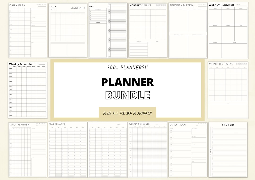 Planner Bundle - Daily Weekly Monthly Yearly Planners, to Do Lists ...