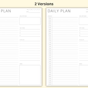 Daily Time Blocking Planner Template, 30 Minute Schedule, Daily Agenda PDF, Simple Productivity Planner, Printable/Digital, A4/A5/Letter image 3