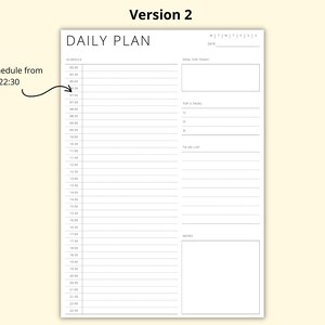 Daily Time Blocking Planner Template, 30 Minute Schedule, Daily Agenda PDF, Simple Productivity Planner, Printable/Digital, A4/A5/Letter image 5