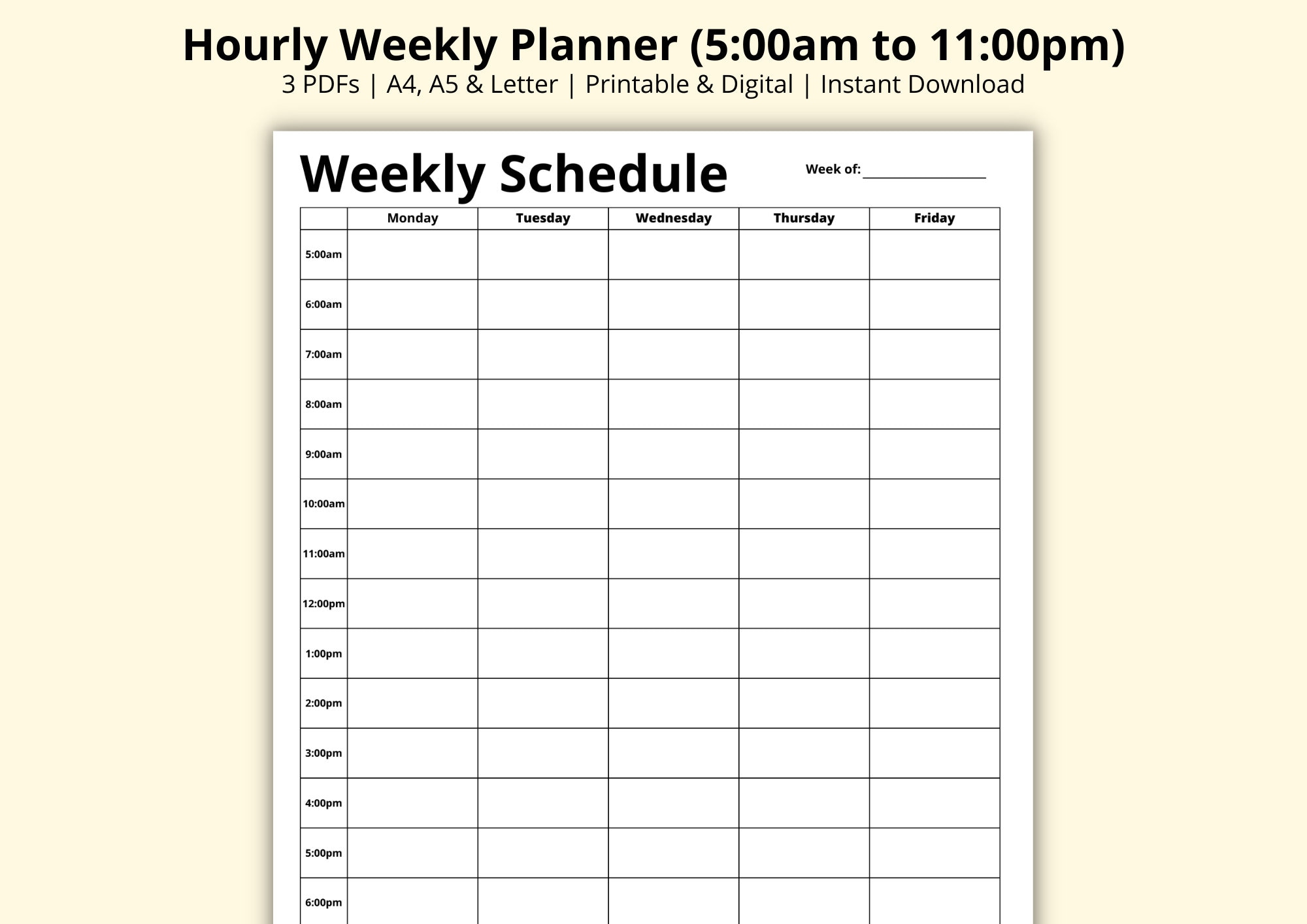 hourly-weekly-planner-5-day-planner-week-at-a-glance-weekly-schedule-work-office-planner-time-blocking-printable-digital-a4-a5-letter-etsy