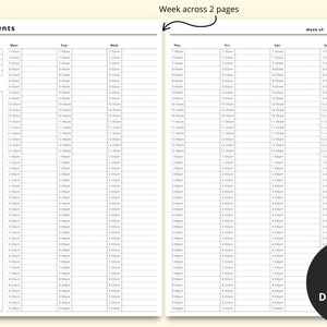 Appointment Book Printable, 20 Minute Interval Planner, Digital Appointment Sheet, Salon Appointment Diary, Weekly Schedule, A4/A5/Letter image 2