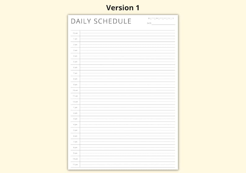 Daily Planner 24 Hour Planner 30 Minute Schedule Time Blocking PDF Daily Planner 24 Hour Planner 30 Minute Schedule Time Blocking PDF