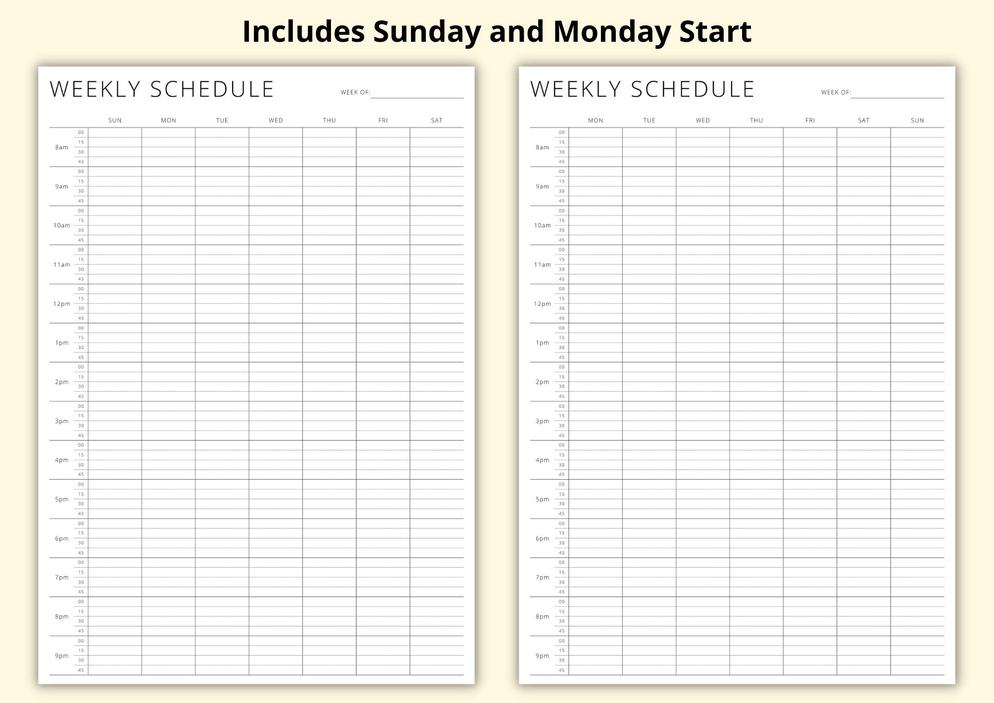 weekly-planner-15-minute-planner-pdf-weekly-schedule-7-day-timetable-appointment-sheet-weekly-overview-printable-digital-a4-a5-letter-etsy