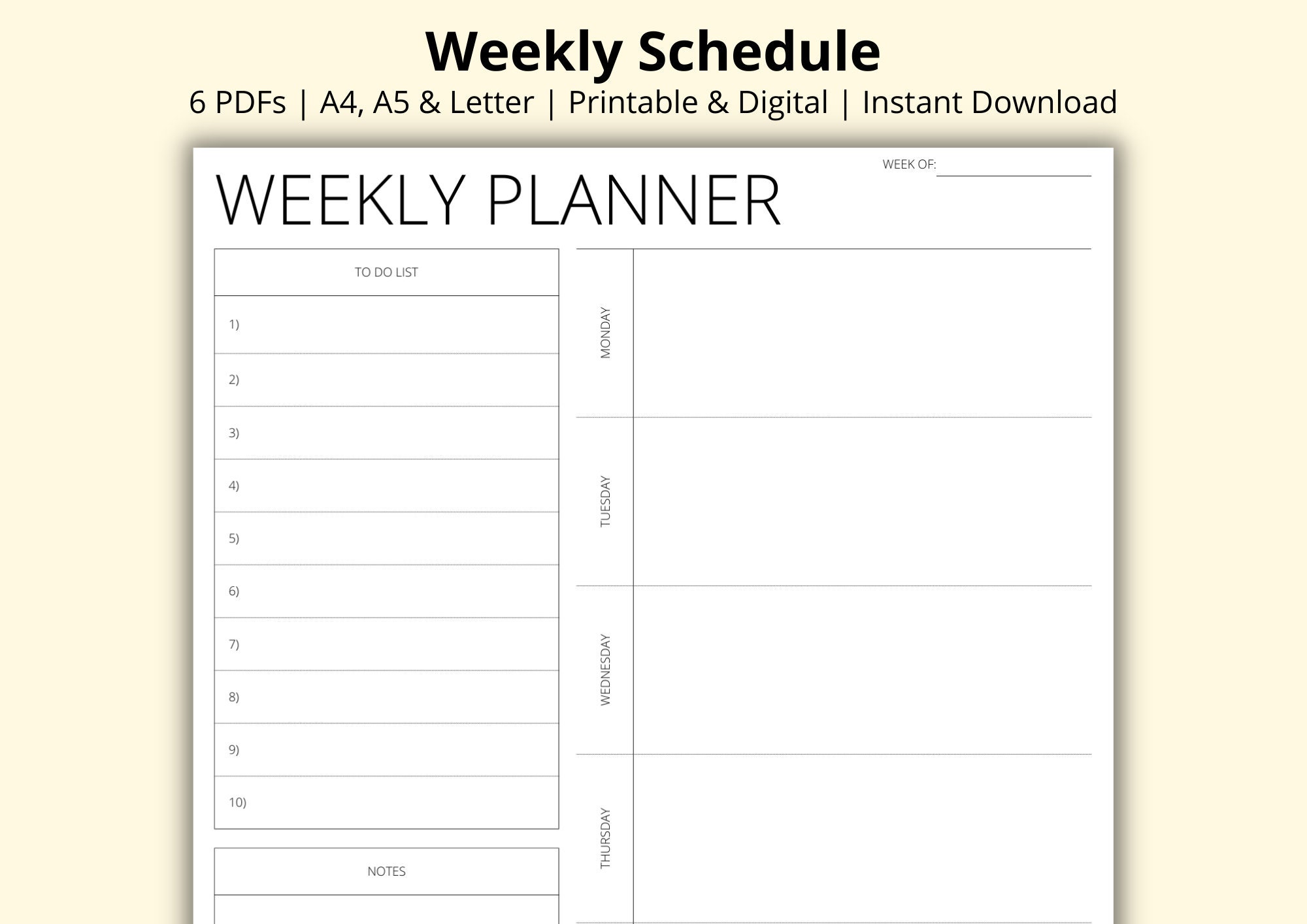 weekly-schedule-blank-7-day-planner-pdf-weekly-overview-week-at-a-glance-template-productivity-planner-printable-digital-a4-a5-letter-etsy for Free Printable 7 Day Weekly Schedule Template Weekly Schedule, Blank 7 Day Planner PDF, Weekly Overview, Week at a Glance Template, Productivity Planner, Printable/digital, A4/a5/letter - Etsy for Free Printable 7 Day Weekly Schedule Template
