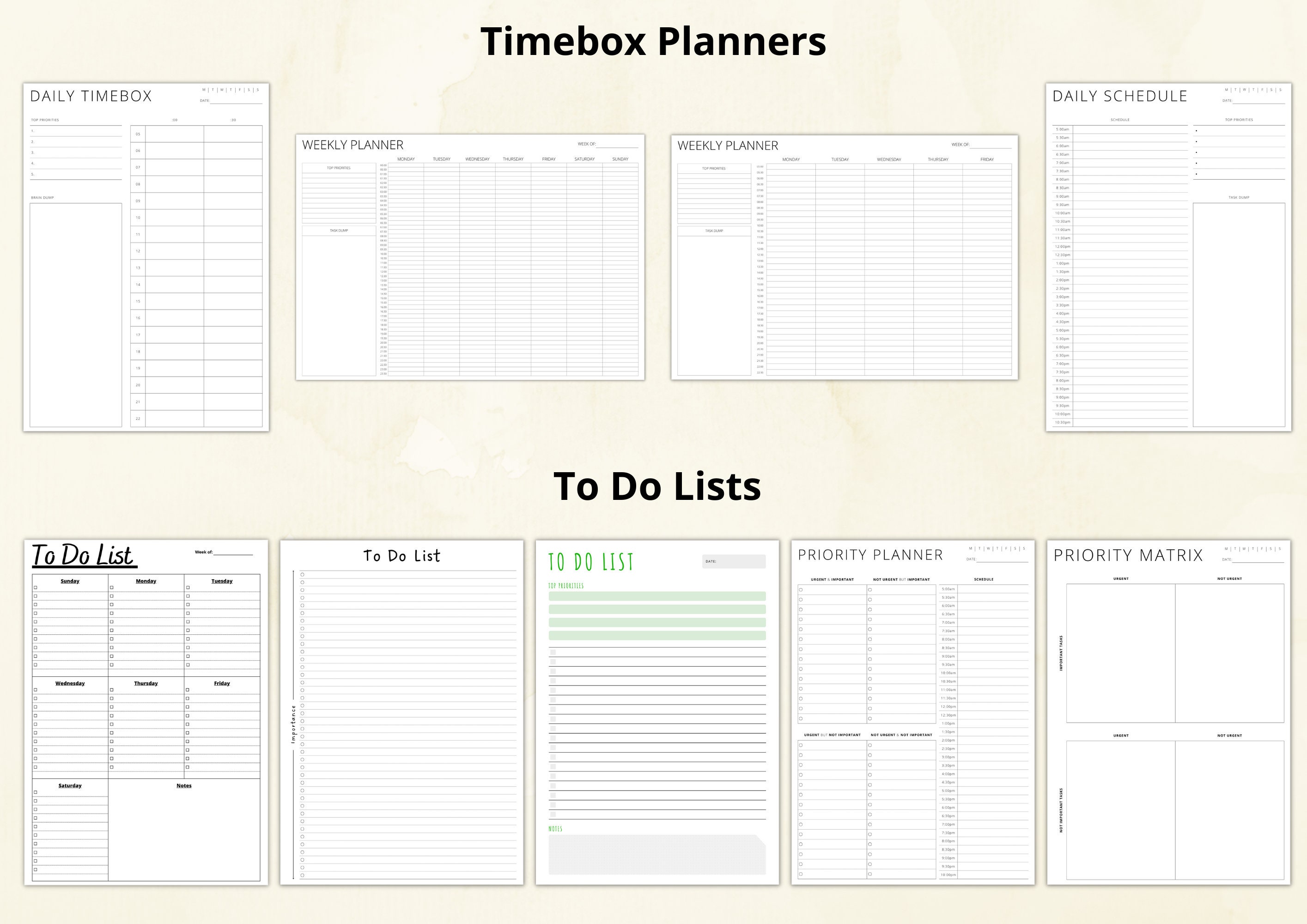 Planner Bundle - Daily Weekly Monthly Yearly Planners, to Do Lists ...