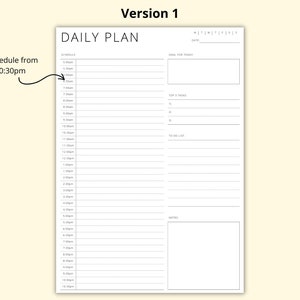 Daily Time Blocking Planner Template, 30 Minute Schedule, Daily Agenda PDF, Simple Productivity Planner, Printable/Digital, A4/A5/Letter image 4