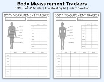 Printable Body Measurement Tracker Body Size Log Diet - Etsy
