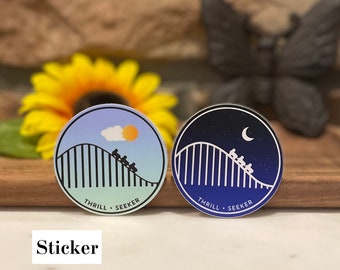 Roller Coaster Sticker, Thrill Seeker Sticker, Roller Coaster Lover Sticker, Roller Coaster Enthusiast Sticker, Theme Park Sticker, Decal