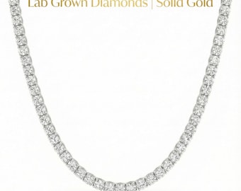 ラボ ダイヤモンド テニス ネックレス、20 カラット ダイヤモンド