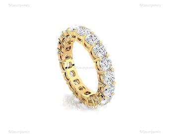 Lab Grown Diamond Eternity Band: 14k Gold Wedding Anniversary Ring