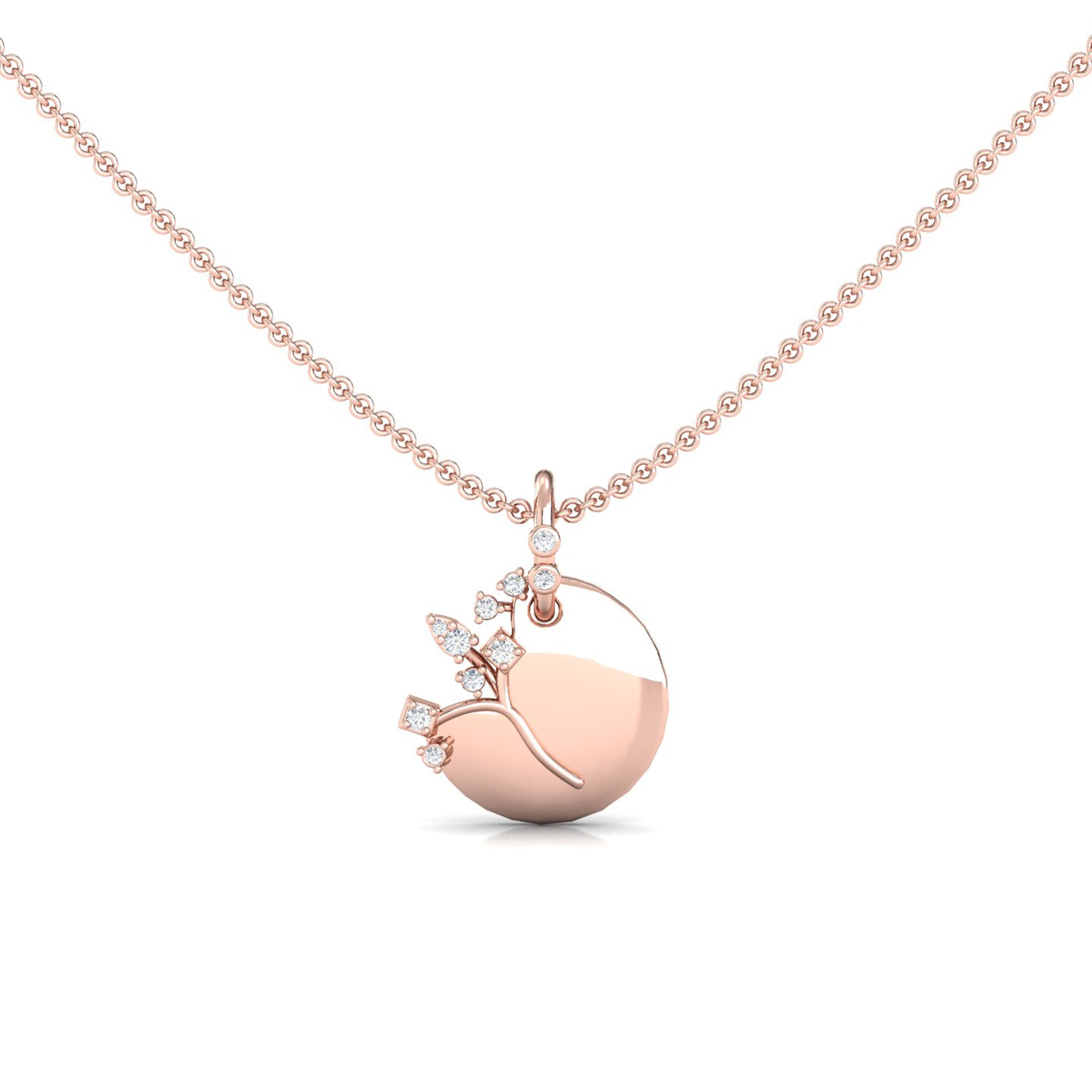 Solid Gold Diamond Pendant 18k Solid Gold Pendant Necklace Etsy