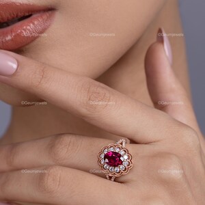 14K Gold Ruby Ring, 18K Diamond Jewelry