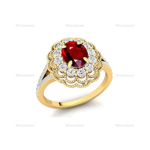 Gift To Her, Oval Birthstone Ring, 14K Anniversary Ring