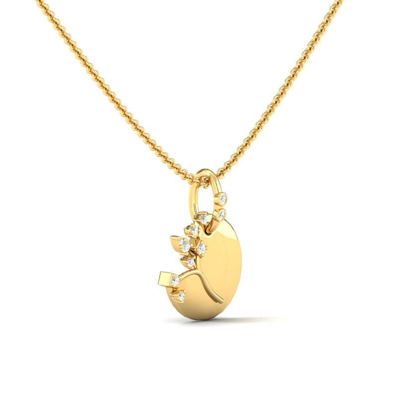 Solid Gold Diamond Pendant 18k Solid Gold Pendant Necklace Etsy