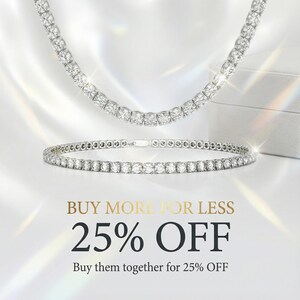 Diamond Chain Tennis Jewelry, Lab Diamond Necklace, Diamond Tennis Chain, 14kt White Gold image 4
