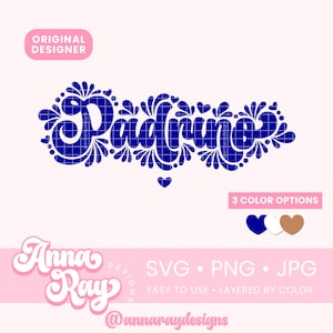 Mexican Talavera Padrino SVG PNG JPG Instant Download, Blue Talavera Design, Padrino Latino Design, Dia Del Padre Svg, God Father Gift Ideas