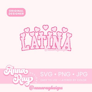Saint-Valentin coeurs SVG PNG JPG en téléchargement numérique, Latina coeurs Design, Saint-Valentin rose, Latina De San Valentin, Latina Power