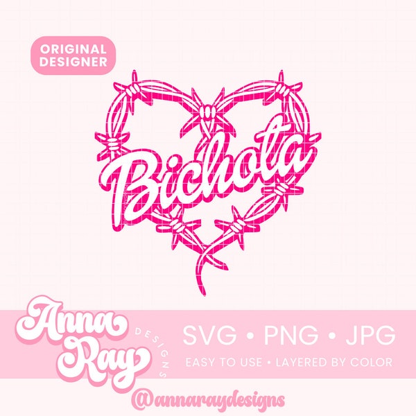 Bichota Barbwire Heart Svg, Png, Jpg, Digital Download, Karol G Heart Tattoo Svg, Karol G Manana Sera Bonito Png, Karol G Princess Doll Svg