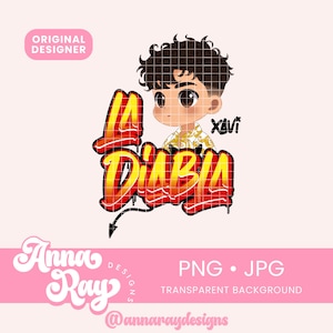 Xavi La Diabla PNG JPG Digitaler Download, La Diabla-T-Shirt-Design, Xavi Merch, Soy La Mala Influencia und Eso Te Gusto, Xavi