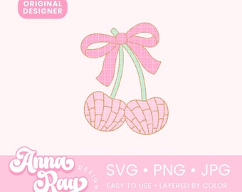 Coquette Cherry Concha SVG PNG Instant Download, Concha Coqueta, Latina Design, Mexican Sweet Bread, Cafecito Y Pan Dulce, Cafecito Y Chisme