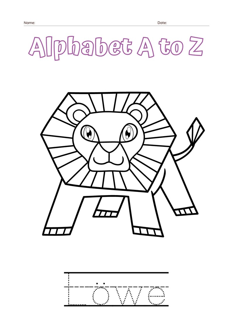 Printable Alphabet Coloring Book Worksheets,the German Alphabet - Etsy