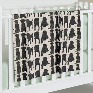 Baby Swaddle Blanket, Black Labrador Lover, Black Lab Mom Gift, Baby Gift, Labrador Retriever Family Dog